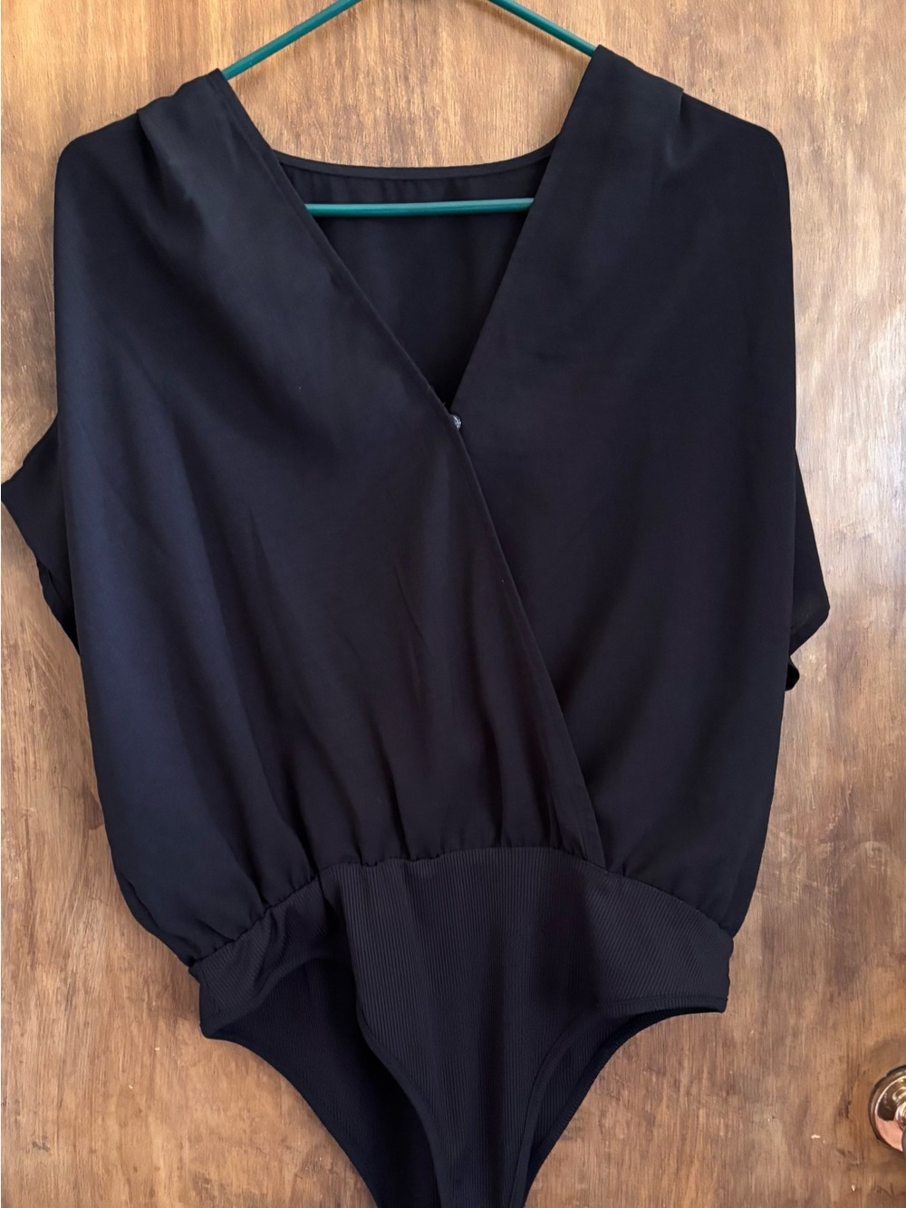 Black Women’s Wrap-Front Bodysuit